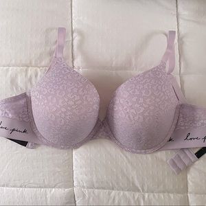VS PINK Leopard Lace Wear Everywhere Push Up Bra